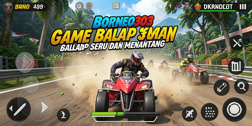 Tampilan seru gameplay balap di BORNEO303 dengan adrenalin tinggi.