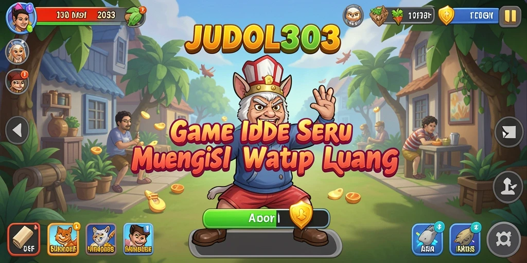 Tangkapan layar gameplay JUDOL303 menampilkan karakter unik dan strategi manajemen sumber daya.
