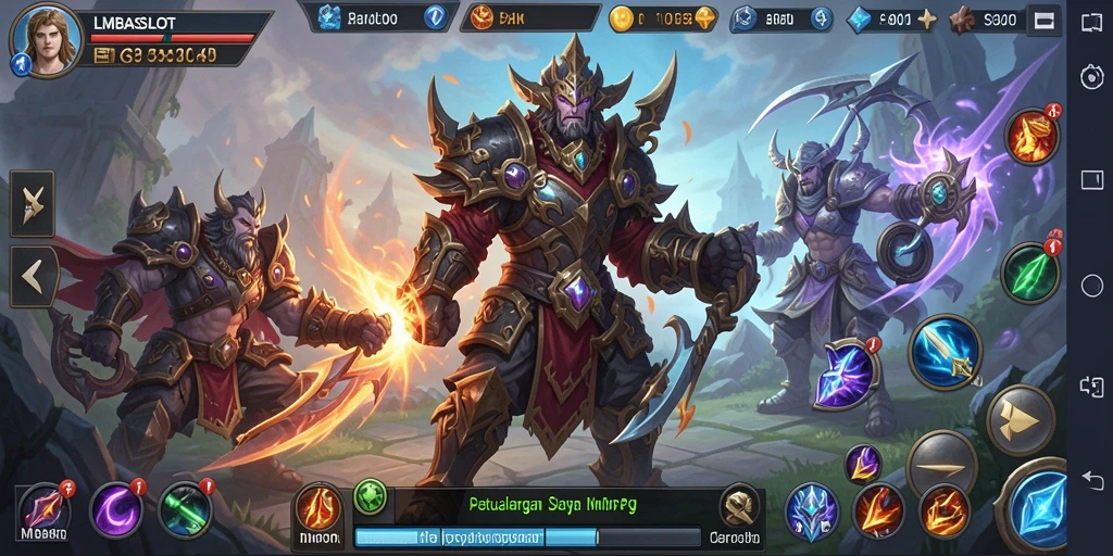 Tangkapan layar utama LMBASLOT menampilkan aksi seru dalam gameplay MMORPG.
