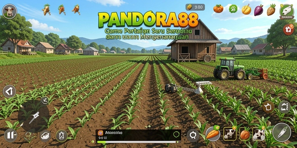 Tangkapan layar permainan PANDORA88 menampilkan kebun yang subur dan gameplay menyenangkan.